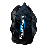 TRS Rugby Ball Bag and 10 Training Ball combo - Holds 12 balls - Black