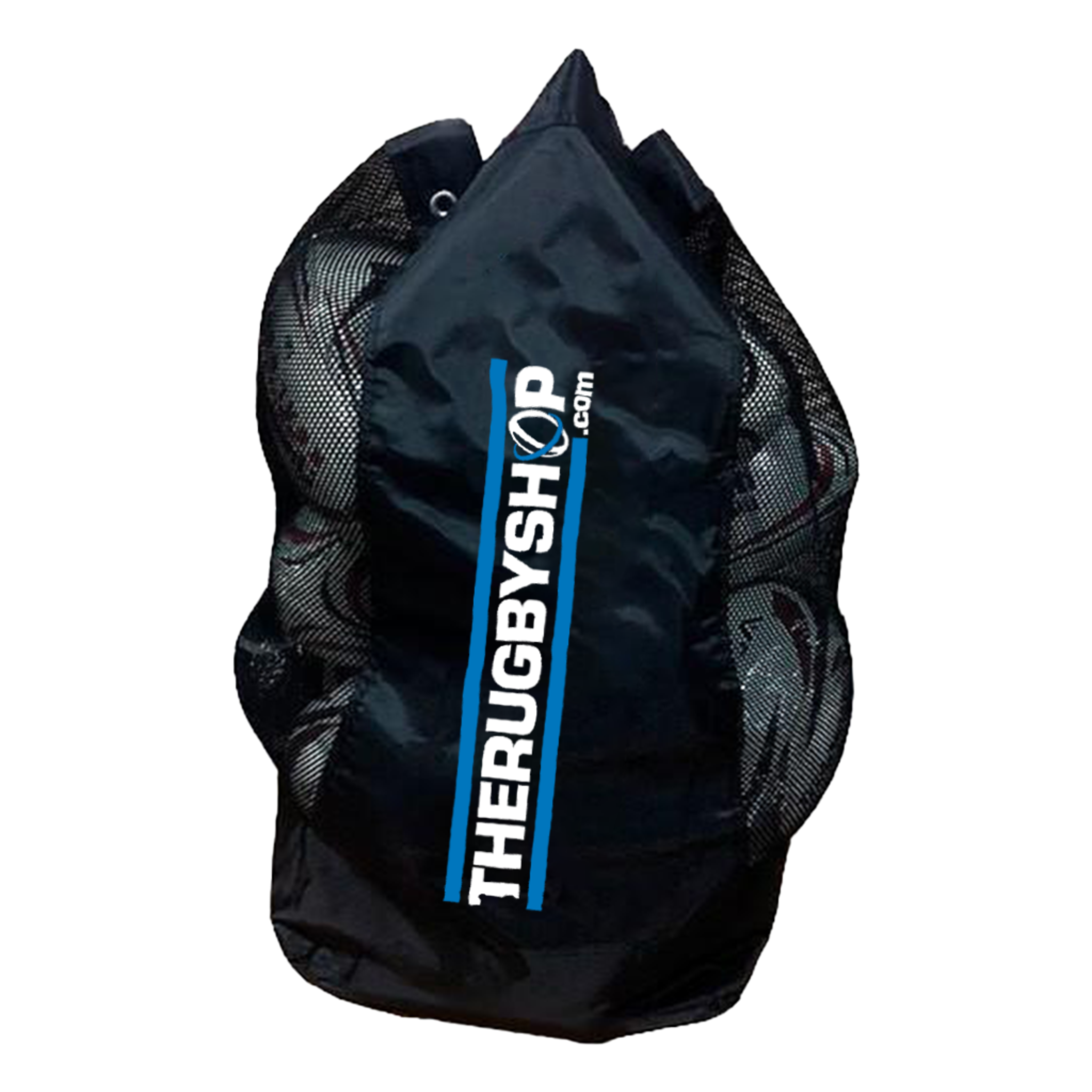 TRS Rugby Ball Bag and 10 Training Ball combo - Holds 12 balls - Black
